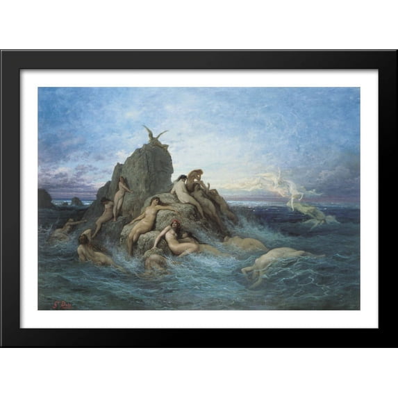 The Oceanides 38x28 Large Black Wood Framed Print Art by Gustave Dore