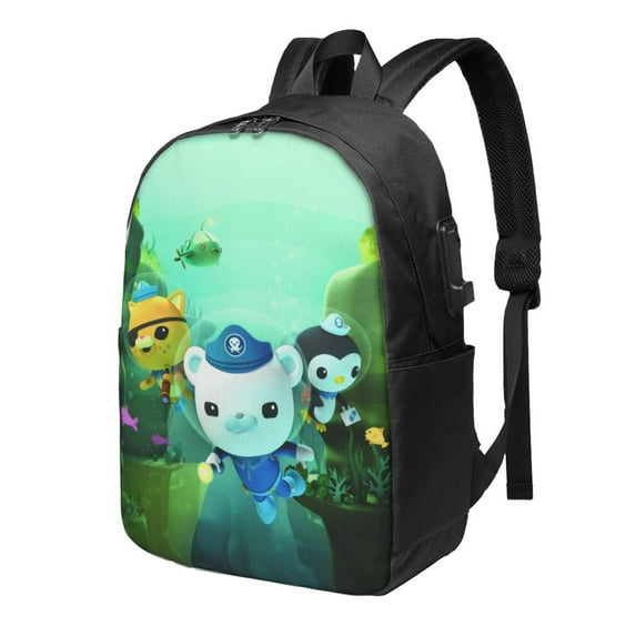 The Octonauts 17 Inch Travel Backpack Casual Laptop Backpack With Usb Charging Port Daypack Bookbags
