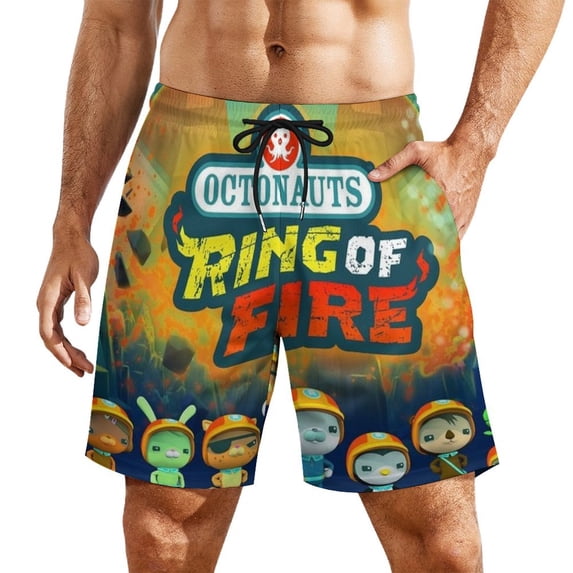 The Octonauts Mens Swim Trunks with Compression Liner Board Shorts Quick Dry Swim Shorts Bathing Suits 2XL
