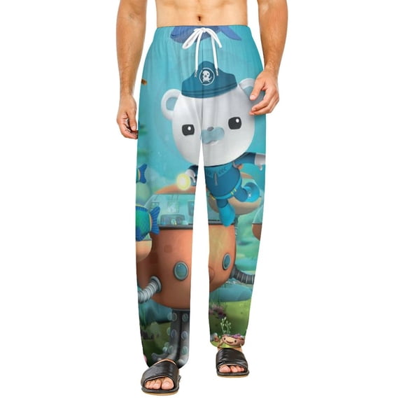 The Octonauts Pajamas Pants 3D Printing Wide Leg PJ Pant Loungewear Casual Comfy Sleepwear Lounge Pants for Men WomenL
