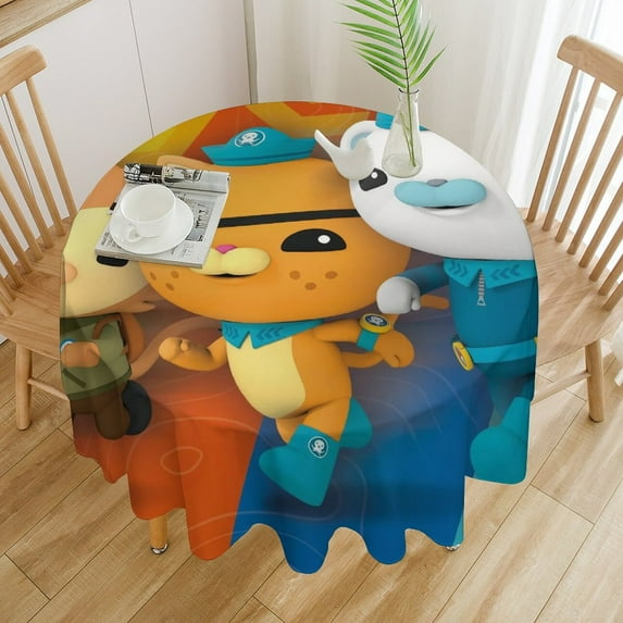 The Octonauts Round Tablecloth Print Decorative Table Cover Washable Table Cloths for Dining Party Picnic 60x60in