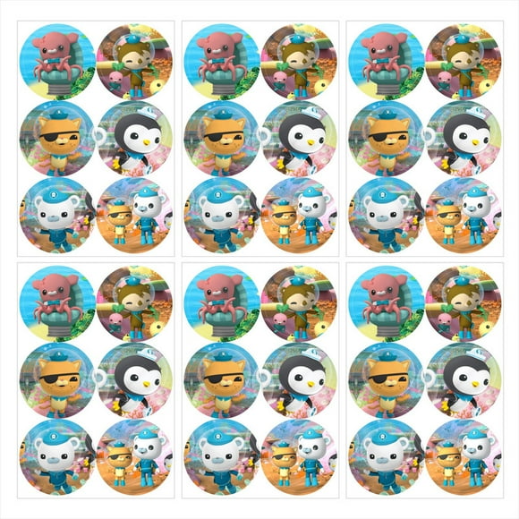 The Octonauts Stickers Party Favors Labels Birthday Thank You Themed Round Circle Baby Shower 60pcs