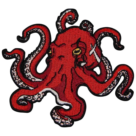 The Octopus Patch Embroidered Applique Badge Iron On Sew On Emblem