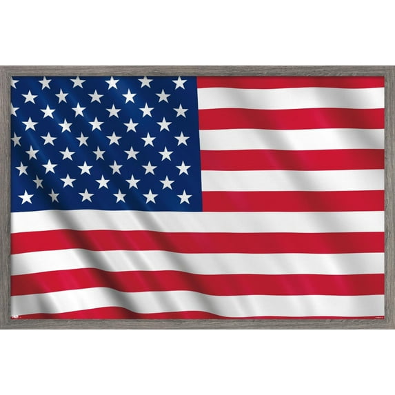 The Of - Flag 24.25" x 35.75" Framed Poster, by Trends International