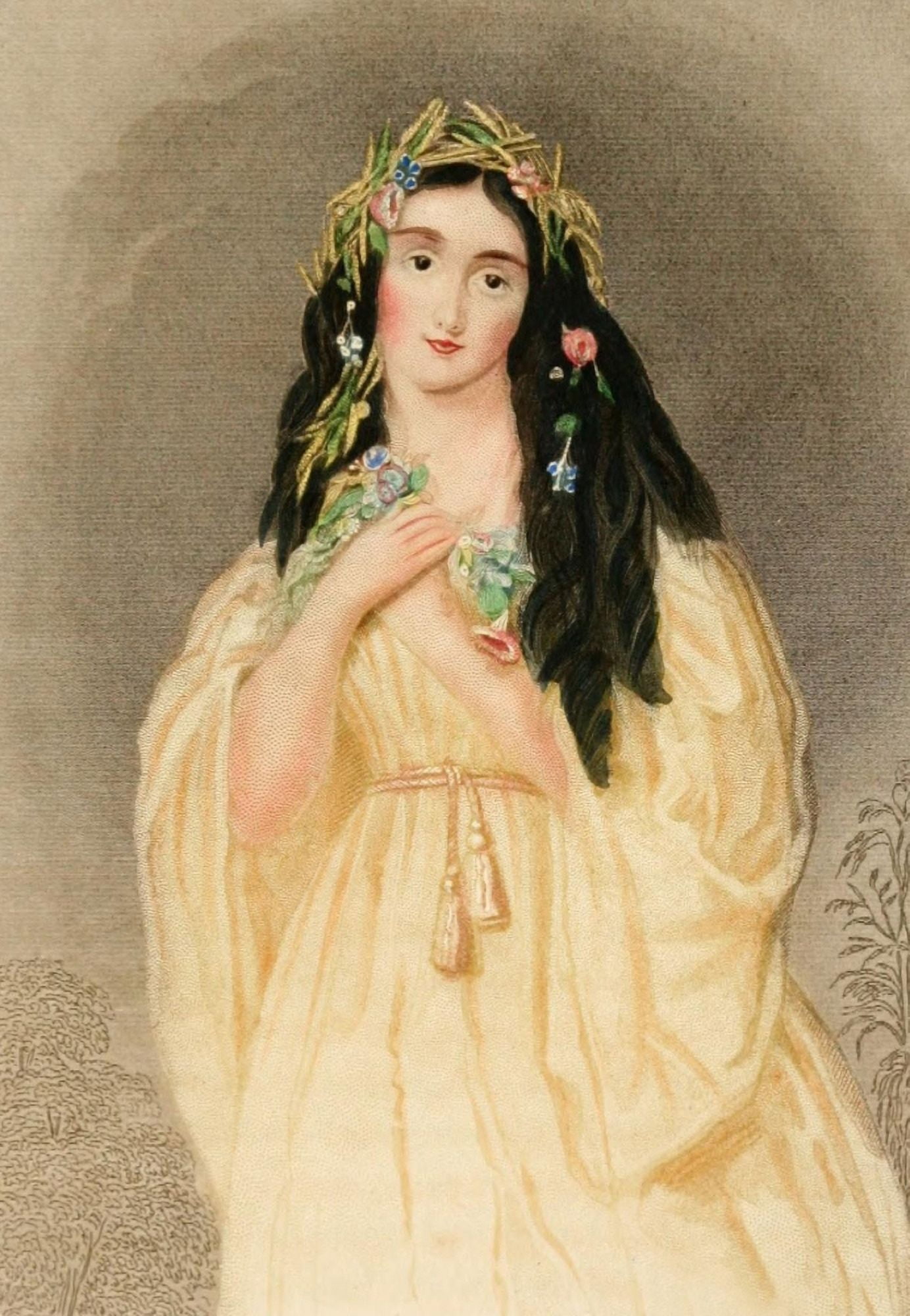 The Offering of Beauty 1848 Ophelia Canvas Art - John Bostock (24 x 36)