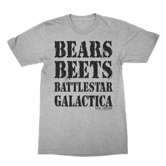The Office Bears Beats Battlestar Galactica Gray Heather Adult T-Shirt