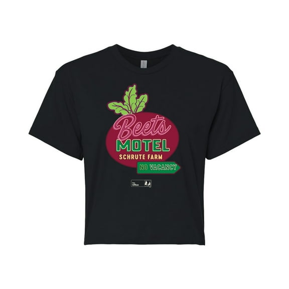 The Office - Beets Motel - Juniors Cropped Cotton Blend T-Shirt