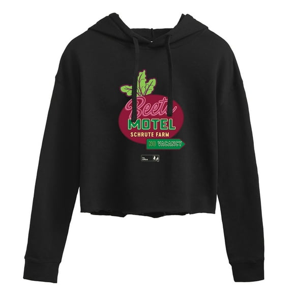 The Office - Beets Motel - Juniors Cropped Pullover Hoodie