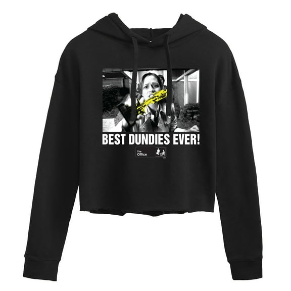 The Office - Best Dundies Ever - Juniors Cropped Pullover Hoodie