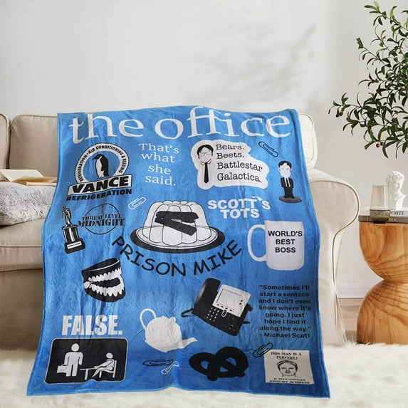 The Office Blanket Micro Flannel Blanket Super Soft Plush Fuzzy Throw Blanket for Bed/Livingroom/Travel/Outdoor/Office 50x60 Inch