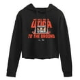 thumbnail image 1 of The Office - Burn Utica To The Ground - Juniors Cropped Pullover Hoodie, 1 of 5