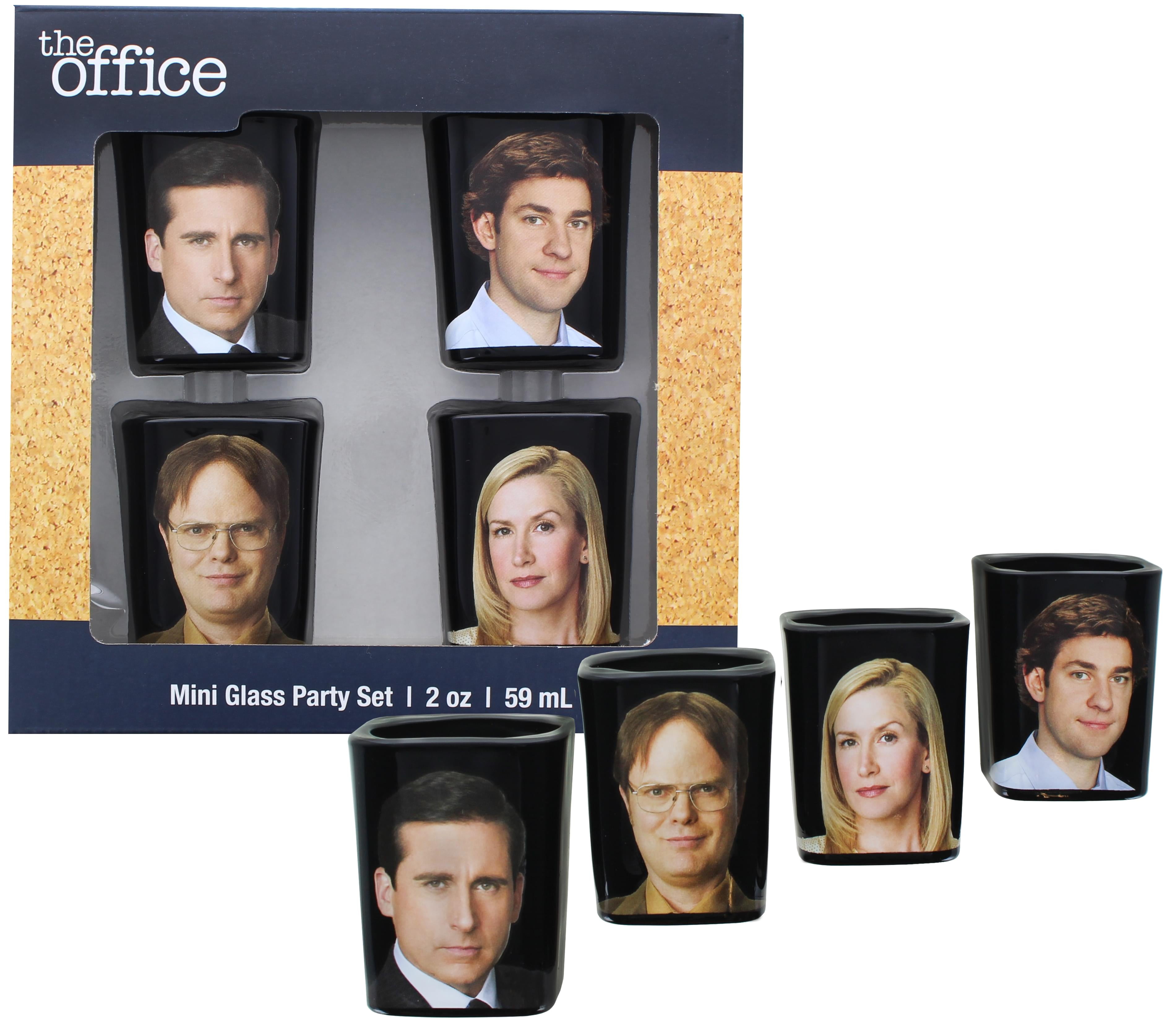 PuGez The Office Shot Glass Set, The Office TV Show  Merchandise, 4-Piece Office Inspired Shot Glasses, The Office Gifts for  Office Fans: Shot Glasses