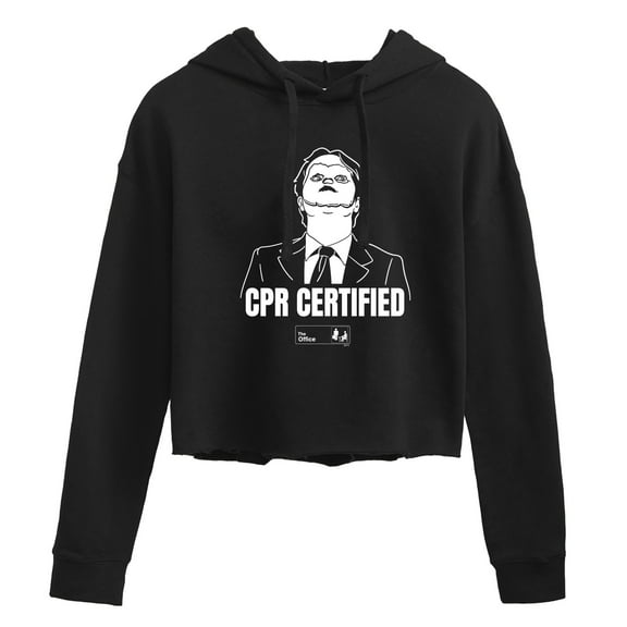 The Office - Cpr Certified - Juniors Cropped Pullover Hoodie