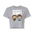 thumbnail image 1 of The Office - Dammit Jim - Juniors Cropped Cotton Blend T-Shirt, 1 of 5