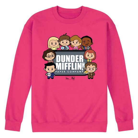 The Office - Dunder Mifflin Cute Characters - Men's Crew Neck Fleece Pullover