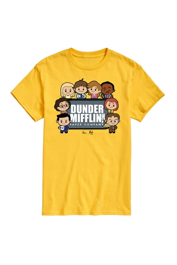 - Dunder Mifflin Cute Characters - Men's Short Sleeve Graphic T-Shirt