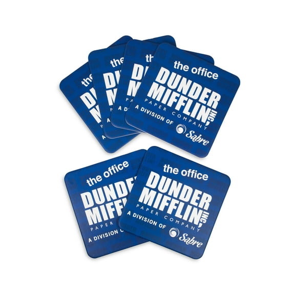 The Office Dunder Mifflin Logo Paper Drink Coasters | Set of 6