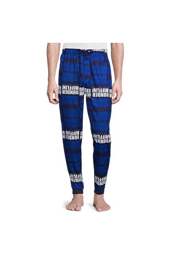 Dunder Mifflin Men's Sleep Pants, Size S-2XL (Small) Blue