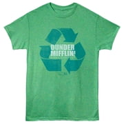 The Office Dunder Mifflin Recycling Mens T Shirt GreenHeather, AdultL