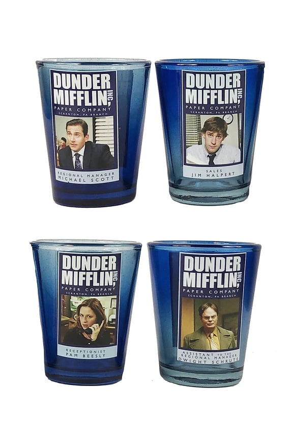 The Office Dunder Mifflin Shot Glass Set, 4-Pack