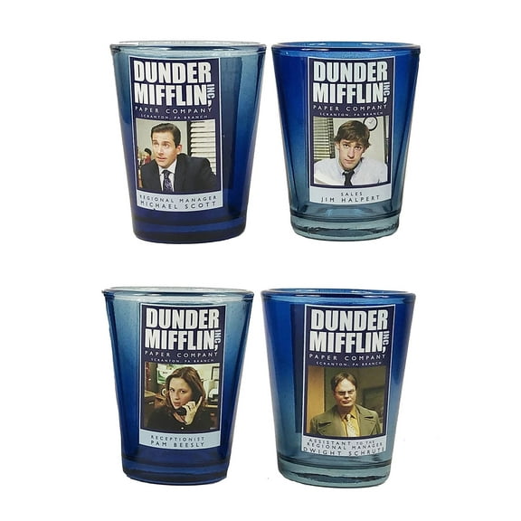 The Office Dunder Mifflin Shot Glass Set, 4-Pack