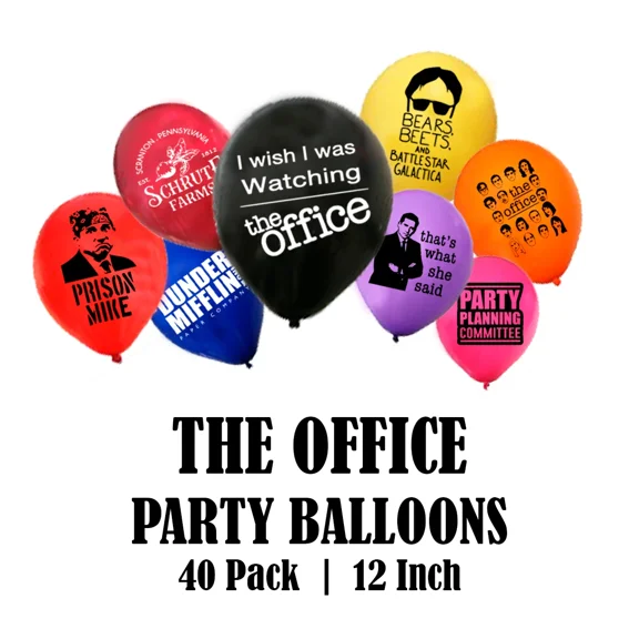 The Office Fan Pack Latex Party Balloons - 12 Inch/40 Pack