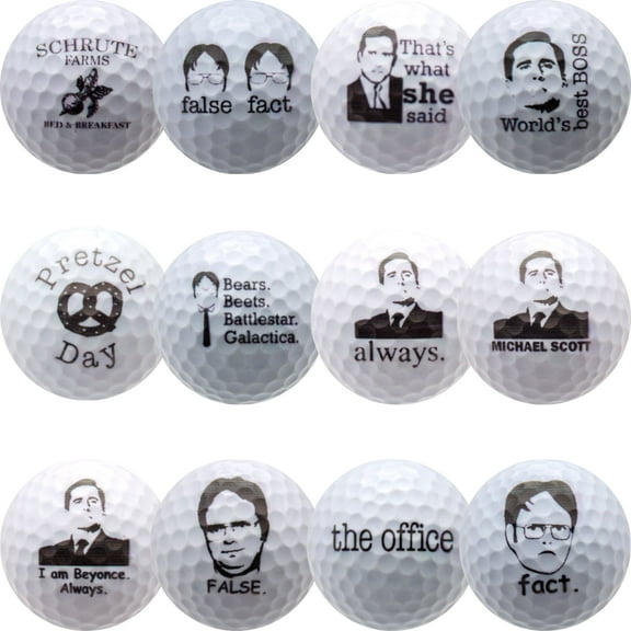 The Office Golf Balls, 12 Pack by GBM Golf