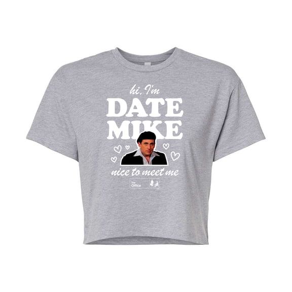 The Office - Hi I'm Date Mike - Juniors Cropped Cotton Blend T-Shirt
