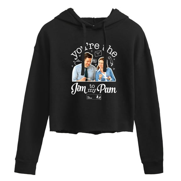 The Office - Jim To My Pam - Juniors Cropped Pullover Hoodie