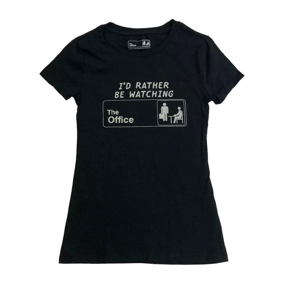 Womens (Jrs) T-Shirt Black I'd Rather Be Watching the Office Tee Shirt X-Small