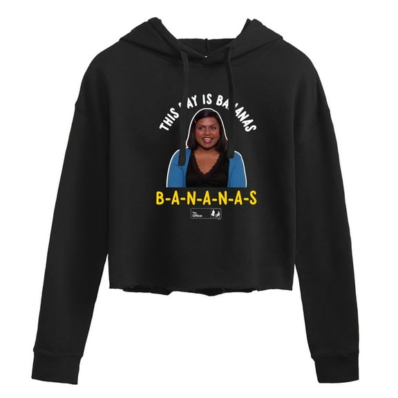 The Office - Kelly Day Is Bananas - Juniors Cropped Pullover Hoodie