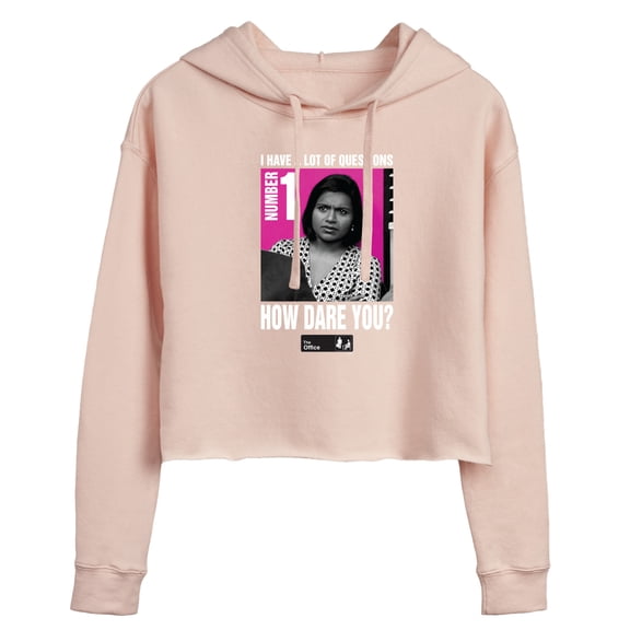The Office - Kelly How Dare You - Juniors Cropped Pullover Hoodie