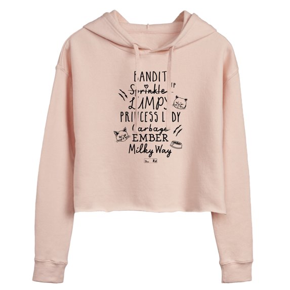 The Office - List of Angelas Cats- Juniors Cropped Pullover Hoodie