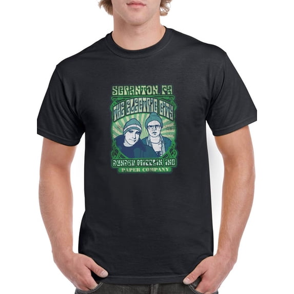 The Office Mens Graphic Tee Black - Electric City Scranton Pa 100% Cotton Classic Fit