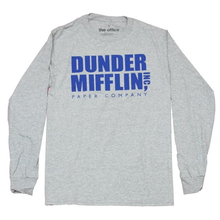 The Office Mens Long Sleeve T-Shirt - Dunder Mifflin Inc Paper Company Logo (2X-Large)