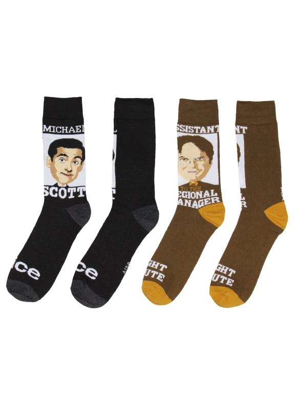 Crew Socks, Michael Scott And Dwight Schrute Assistant To The Regional Manager Crew Socks For Men Women 2 Pair