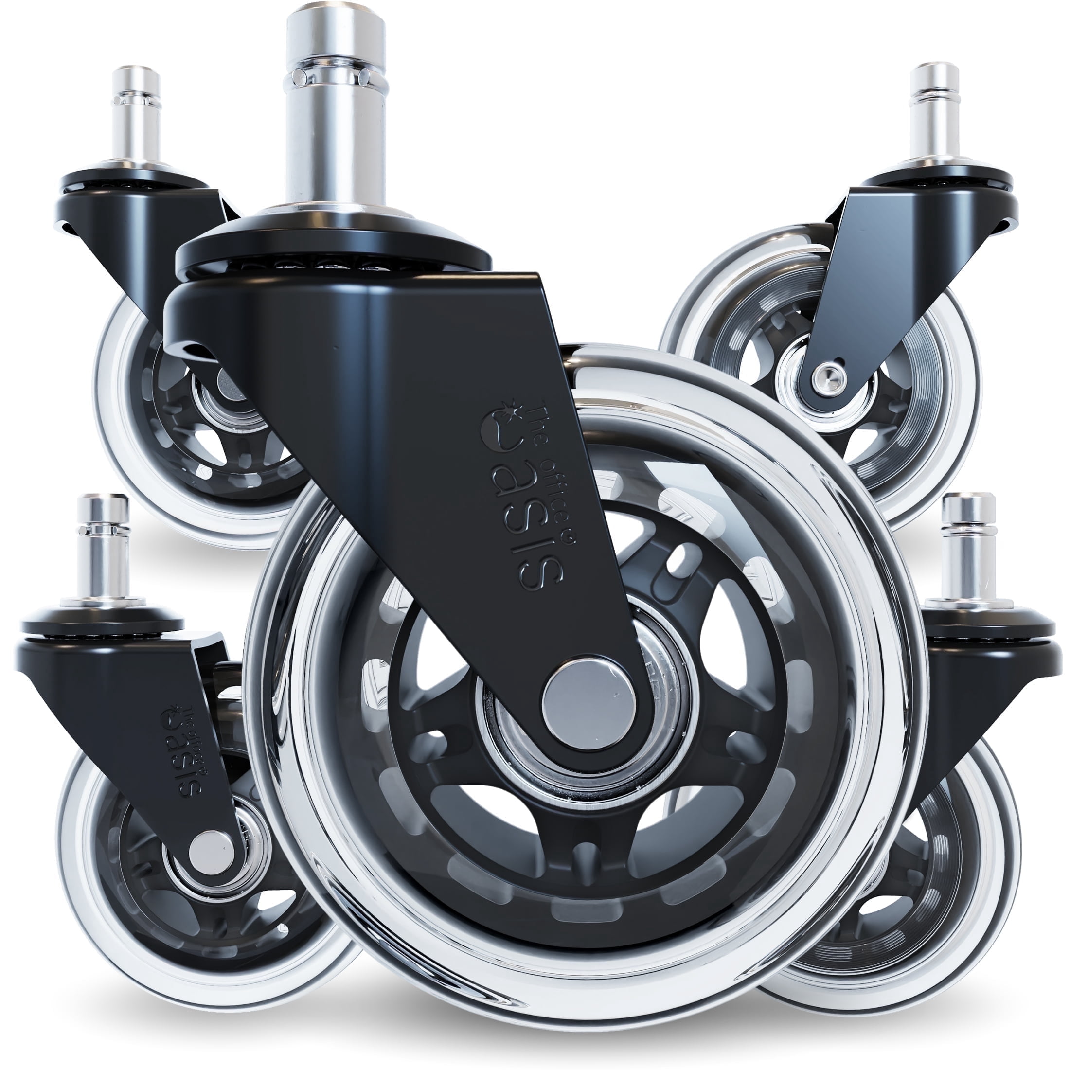 The Office Oasis Original Rollerblade Office Chair Wheels (As Seen On PBS) - Set of 5