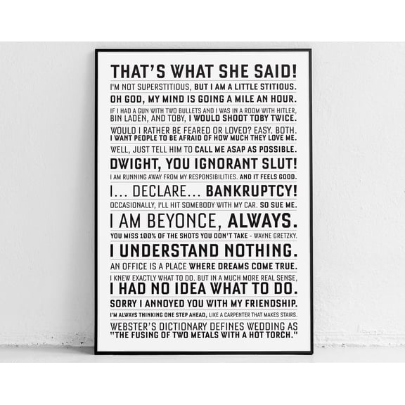 The Office Quote Print, Michael Scott Wall Art, Unframed Paper Poster 11x14in