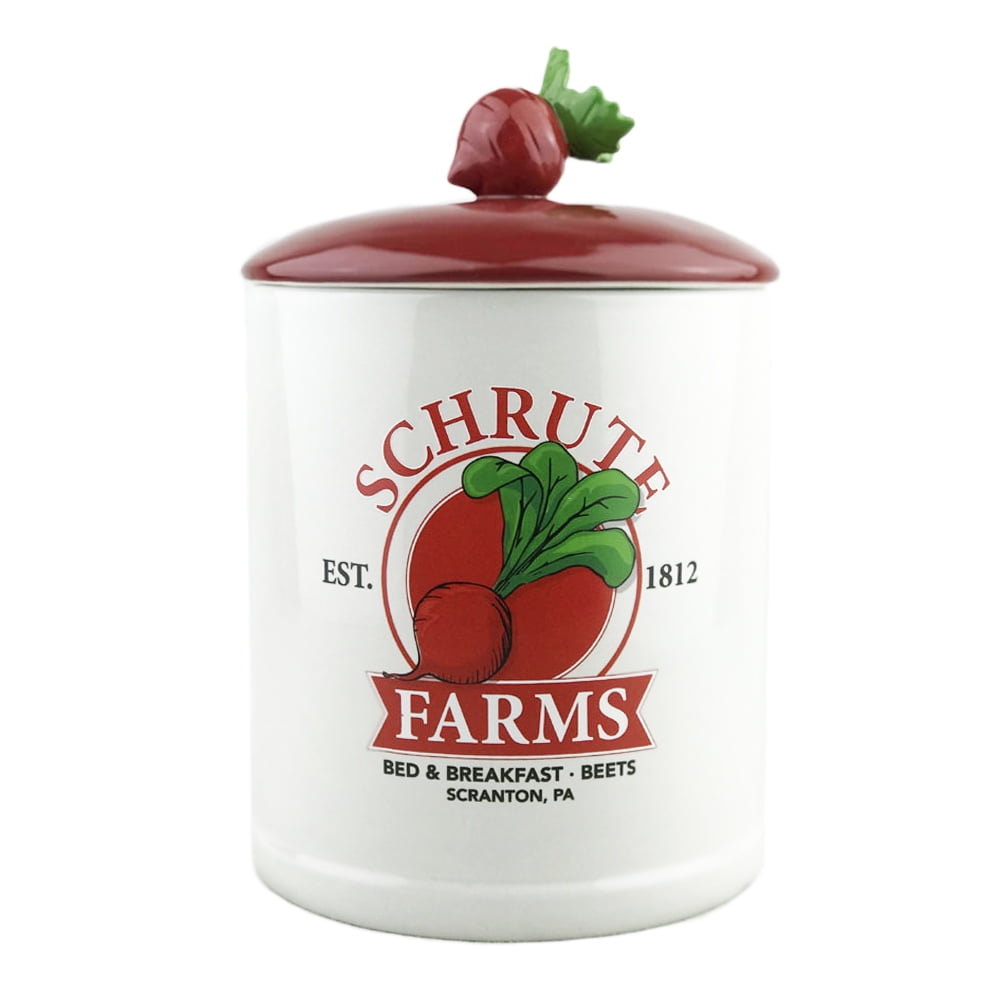 The Office Schrute Farms Est. 1812 Ceramic Canister Cookie Jar, Large