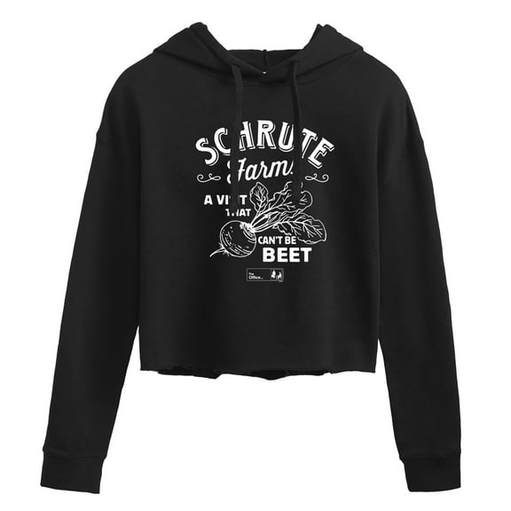 The Office - Schrute Farms - Juniors Cropped Pullover Hoodie