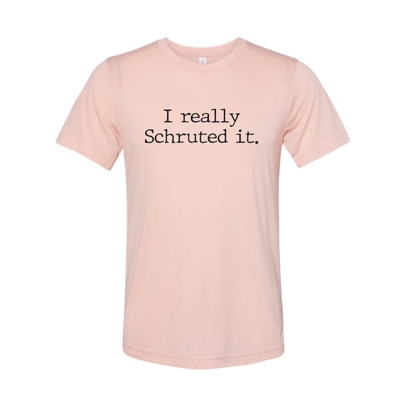 "The Office Shirt, I Really Schruted It, Andy Bernard, The Office Lover, Gift For Her, Unisex T, Dwight Schrute, Funny Tees, Dwight Shirt, Peach, LARGE"