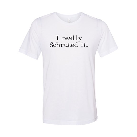 "The Office Shirt, I Really Schruted It, Andy Bernard, The Office Lover, Gift For Her, Unisex T, Dwight Schrute, Funny Tees, Dwight Shirt, White, MEDIUM"
