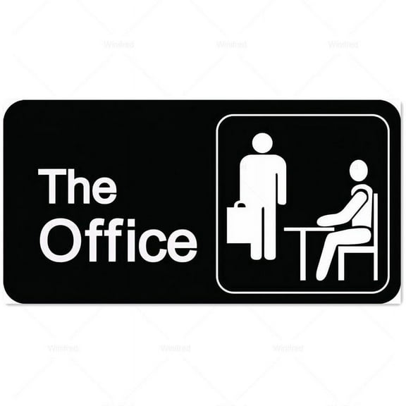 The Office Sign Tv Show Logo Metal Tin Sign Plaque for Office Bar Pub Home Metal Wall Art Poster Black and White Iron Painting Size: 16 x 12 Inches