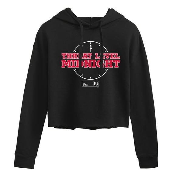 The Office - Threat Level Midnight - Juniors Cropped Pullover Hoodie