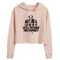 thumbnail image 1 of The Office - Very Little Patience - Juniors Cropped Pullover Hoodie, 1 of 5