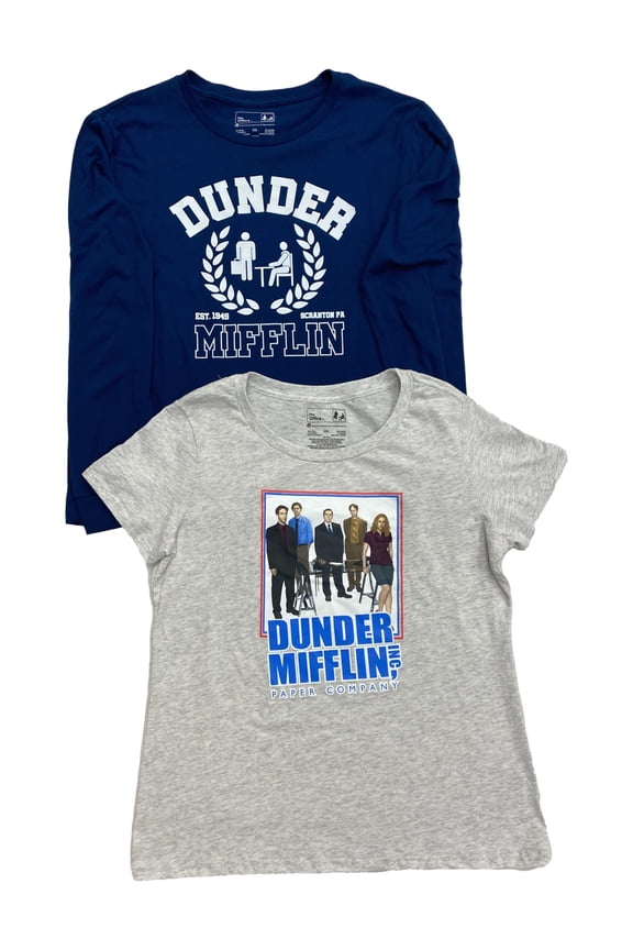 Womens (Juniors) Navy Blue & Gray 2pc T-Shirt Tee Shirt Set XX-Large