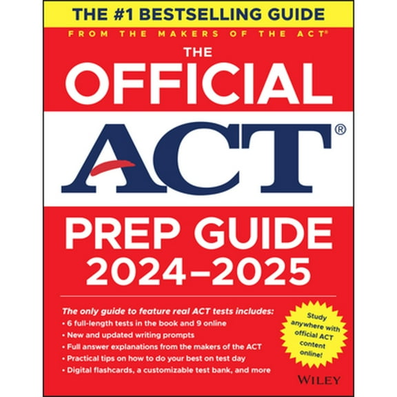 Pre-Owned The Official ACT Prep Guide 2024-2025: Book + 9 Practice Tests + 400 Digital Flashcards + Online Course (Paperback) 1394259913 9781394259915