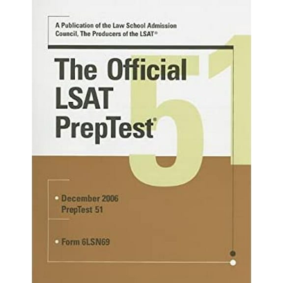 Pre-Owned The Official LSAT Preptest: Number 51 (Paperback) 0976024586 9780976024583