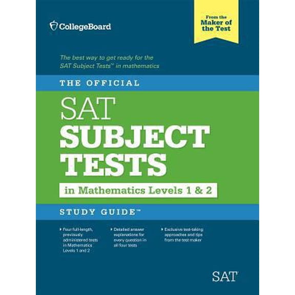 Pre-Owned The Official SAT Subject Tests in Mathematics Levels 1 & 2 Study Guide (Paperback) 0874477727 9780874477726