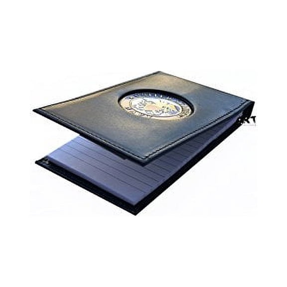 The Official Writing Pad, US NAVY Spiral Notebook Case with Medallion - 3" x 5"